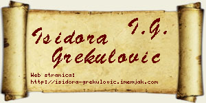 Isidora Grekulović vizit kartica